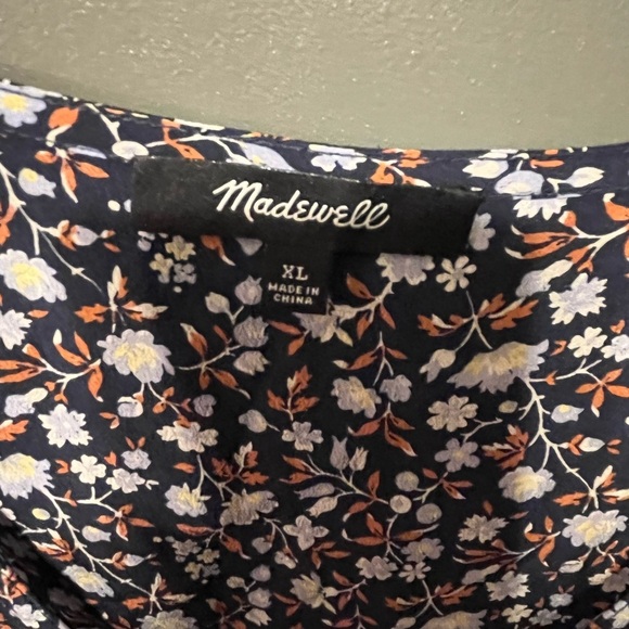 Madewell Floral Print Blouse - Navy and White - Picture 4 of 8
